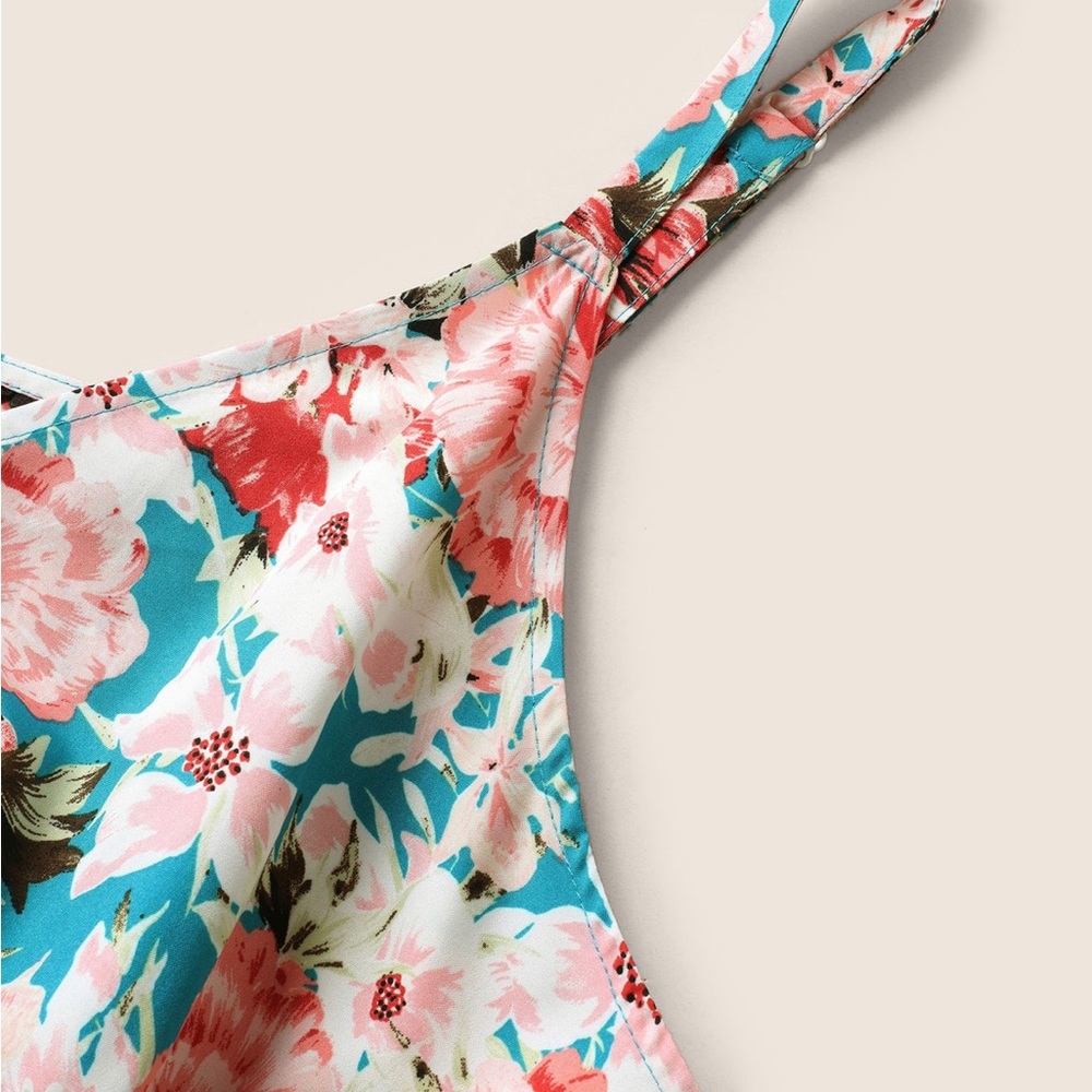 New Bloomchic Belted Floral Cerulean  Sleeveless Dress size 14/16 1X 🌸🌹🌺 216 - Picture 7 of 11